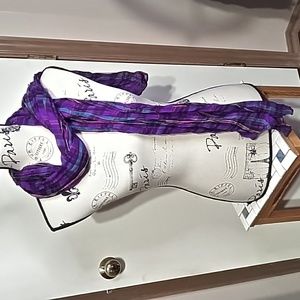 Pretty purple plaid scarf 65" long